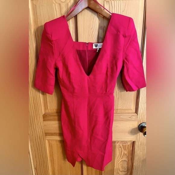 Lita by Ciara Bodycon Dress Hot Pink XXS V Neck Teen Tween Petite Formal Church - Picture 3 of 16